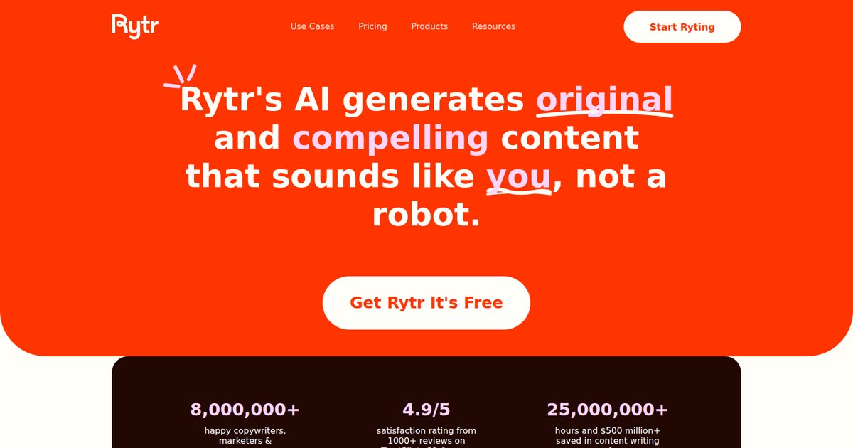 Captura oficial de Rytr